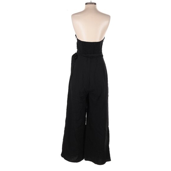 ASTR the Label Revolve Black Strapless Wide Leg Jumpsuit with Bow Accent M - Picture 4 of 6
